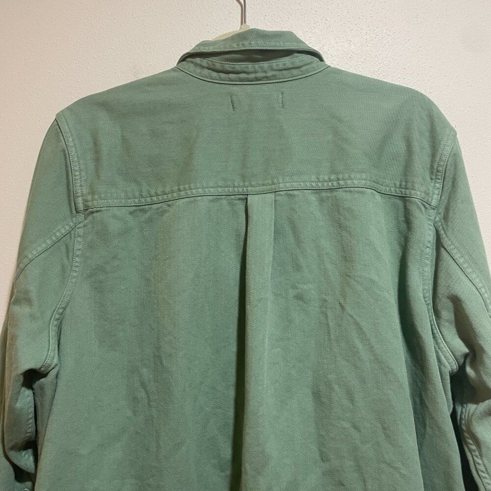 Madewell Size 2X Plus Garment-Dyed Twill Shirt Jacket Shacket Button Down Green - Picture 8 of 12